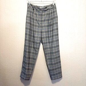 TopShop plaid trousers sz 6 blue/black